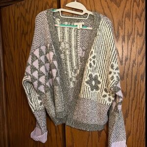 Sincerely Jules Lavender and Gray Knit Cardigan